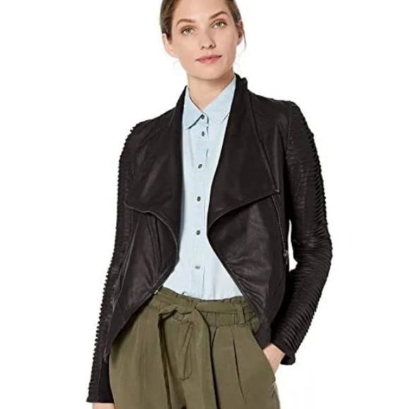 LAMARQUE New Brenda Leather Moto Jacket - Medium - Picture 10 of 10